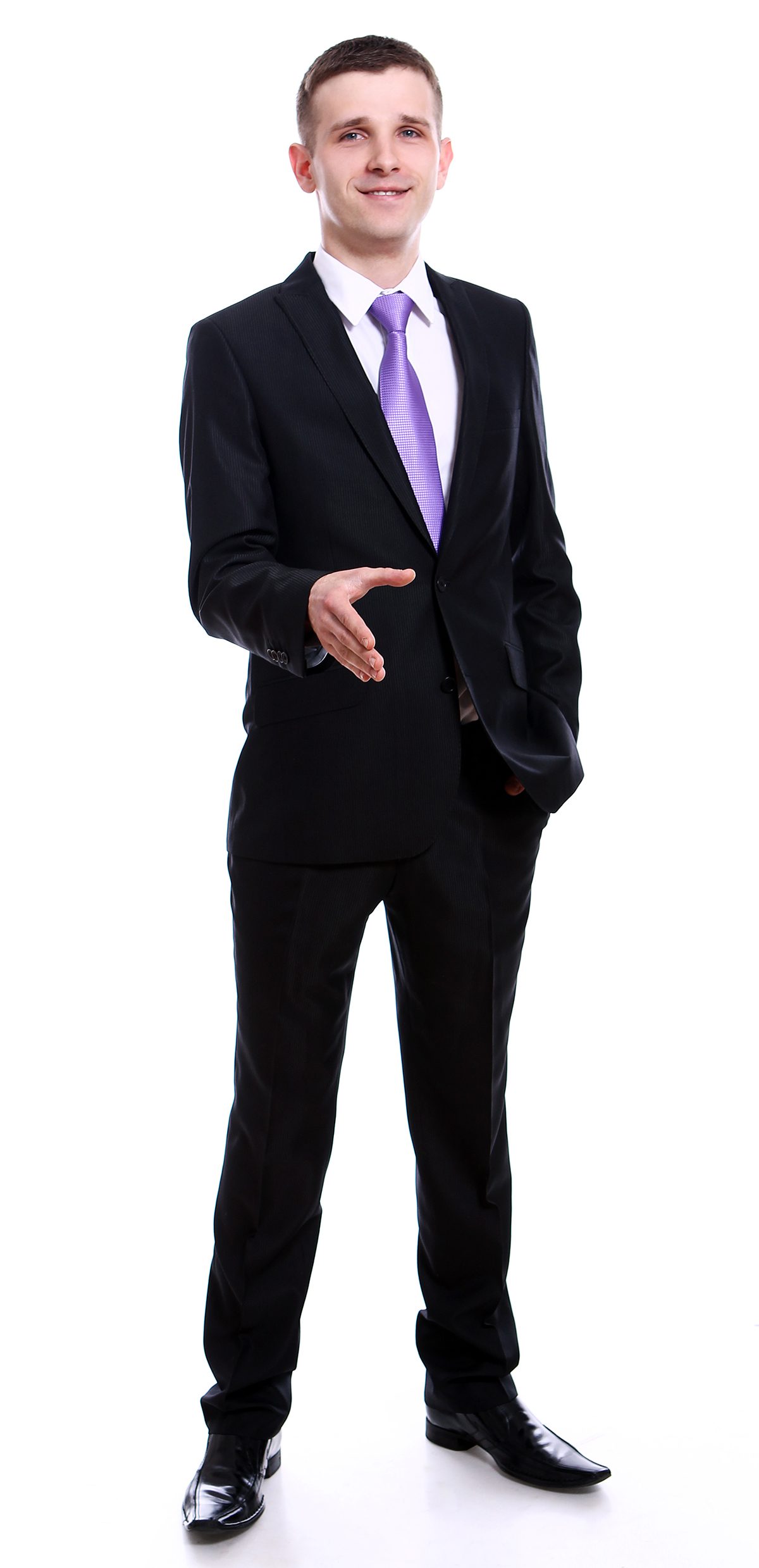 Handsome businessman offering handshake